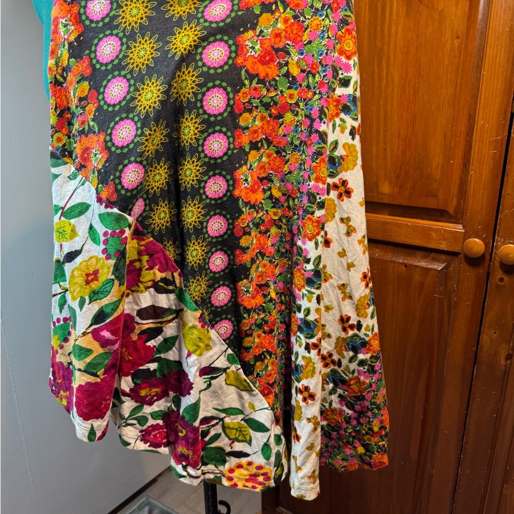 Desigual Floral Patchwork Asymmetrical A-Line Skirt - Multicolor - Size XL - Picture 8 of 15